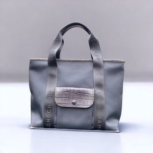 Longchamp grey Tote/handbag with accents sporty rare